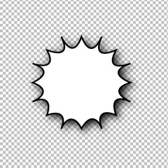 White splash bubble comic isolated on transparent with shadow effect. icon vector illustration design