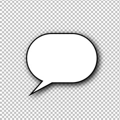 White splash bubble comic isolated on transparent with shadow effect. icon vector illustration design