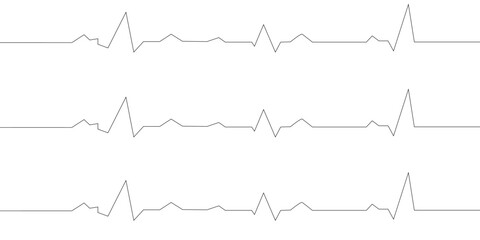 Medical electrocardiogram wave, flat icon, black on white background
