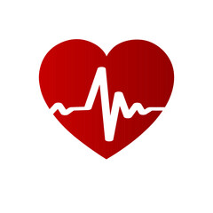 Heart Red electrocardiography vector illustration