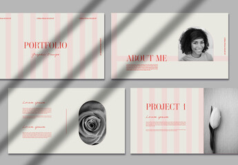 Pink Stripped Portfolio with Red Type
