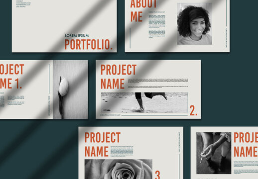 Portfolio With Orange Block Text