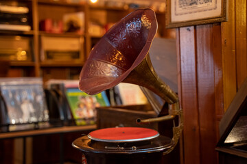 Old Gramophone in the Antique Shop