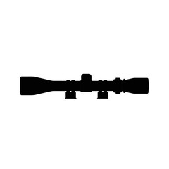 Tactical Scope Silhouette. Black and White Icon Design Element on Isolated White Background
