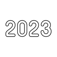 2023 happy new year icon symbol sign for apps and websites with transparent background PNG