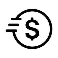 Coin Icon. Dollar coin symbol. Internet money sign for apps and websites with transparent background PNG