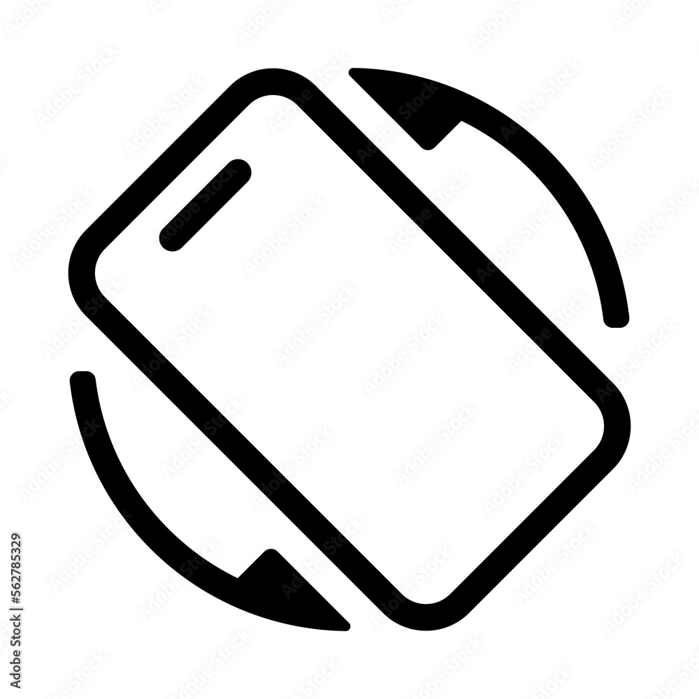 Wall mural rotate mobile phone icon. screen rotate symbol for apps and websites with transparent background png