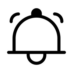 Notification bell icon. Alarm bell outline and flat design symbol. Incoming inbox message sign for apps and websites with transparent background PNG