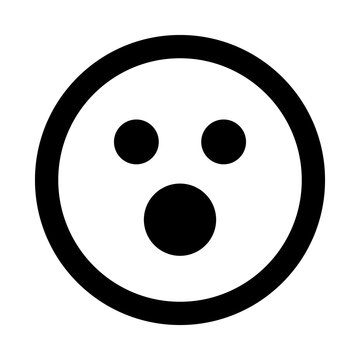 recommend clip art: Emoticon surprise face line art icon symbol for apps and websites with transparent background PNG
