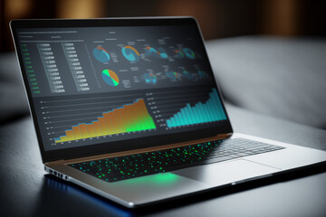 Laptop Displaying Financial Data