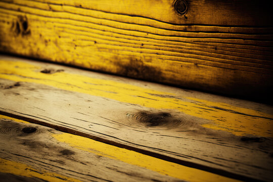 close-up of yellow wooden board, ai generated