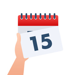 Ear-off calendar. Tear off calendar sheet. Vector stock illustration