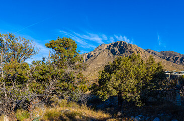 The Foothills of The Guadalupe Mountains Below Hunters Peak at Pine Springs, Guadalupe Mountains, National Park, Texas, USA