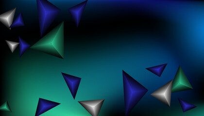 Triangles background. Abstract background from triangular pyramids. Geometric background. 3d vector illustration.