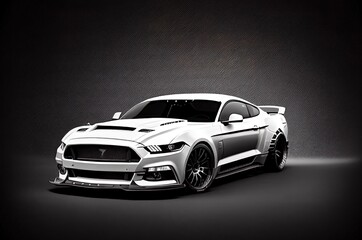 Obraz premium car, golden car, neon car, white car, black car, sports car wallpaper concept, new car launch, car, dark, sport, ai generated