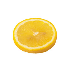 slice of ripe lemon isolated on transparent background