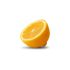 sliced lemon isolated on transparent background