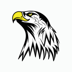 Eagle head vector art illustration on white background.