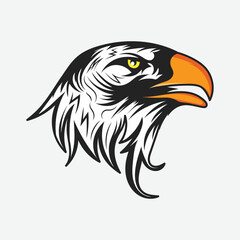 Eagle head vector art on white background