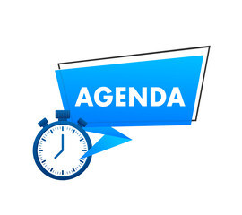 Agenda. business of the day. Business of the meeting. Vector stock illustration.