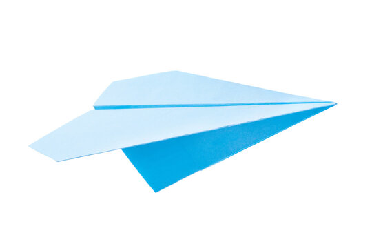 Blue paper plane isolated png with transparency