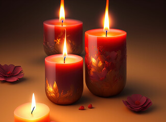 Beautiful candles. Generative AI