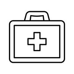 Obraz premium First aid box icon. Medical bag. First aid kit.