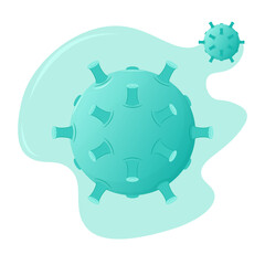 Viruses on a green background.