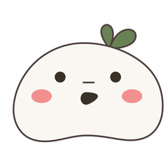 Fototapeta premium Asian Food Symbol Element Funny Cartoon Icon Asian Sushi Roll Symbol Decoration Element Doodle Cute Bright Happy Icon Silhouette Talisman Icon