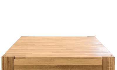 Wooden dinner table surface png illustration. Natural wood furniture close view. Table top isolated over transparent background