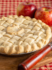 Handmade Apple Pie with a Lattice Crust