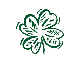 St. Patrick's Day. Retro Style Emblems leaf clover.	
