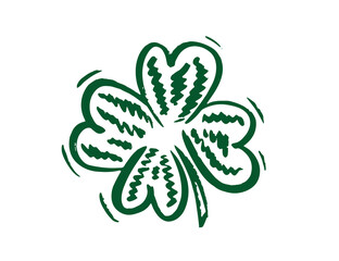 St. Patrick's Day. Retro Style Emblems leaf clover.	
