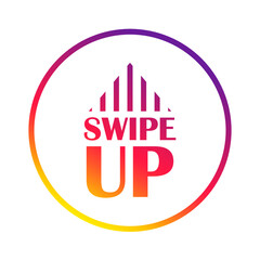 Swipe up, set of buttons for social media. Arrows, buttons and web icons for advertising and marketing in social media application. Scroll or swipe up. Vector illustration.