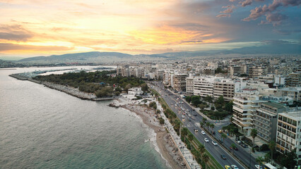 A beautiful beach at sunset from Greece, Athens