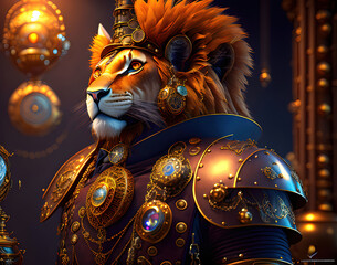 Steampunk Lion-Human