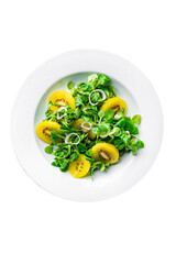 kiwi salad snack meal on the table copy space food background rustic top view