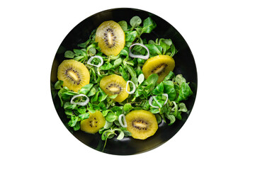 kiwi salad snack meal on the table copy space food background rustic top view