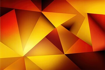 Geometric yellow, orange-red abstract background for design.Generative ai