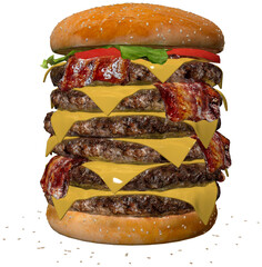burger, cheeseburger, fast food, meat, beef, hamburger, big, extreme