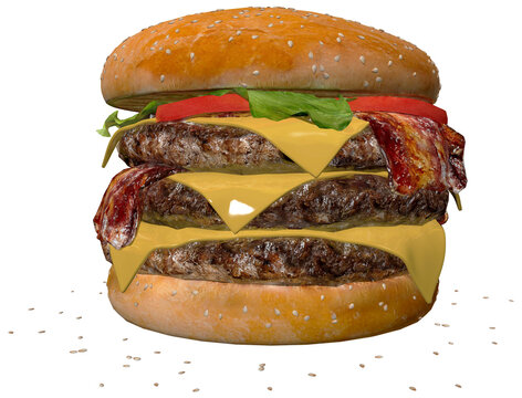 burger, cheeseburger, fast food, meat, beef, hamburger, tripple
