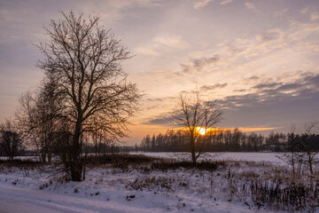 Wintertime sunset
