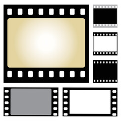 Fototapeta premium Movie film frame set , vector illustration