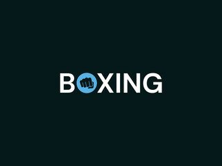 Boxing Typography Logo, Boxing type logo design for business, boxing logo design template