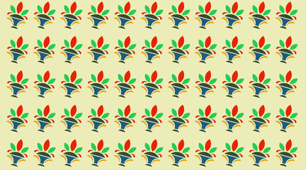 illustration with floral pattern shape on yellow background