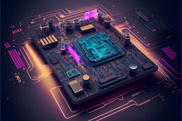 Motherboard, CPU and electronic circuits - generative ai