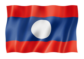 Laos flag isolated on white