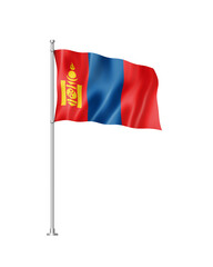 Mongolia flag isolated on white