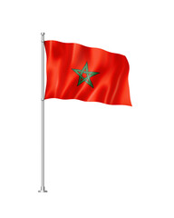 Moroccan flag isolated on white