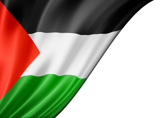 Palestinian flag isolated on white banner